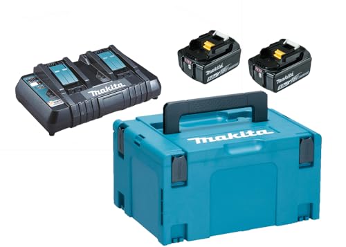 Makita BL1850 18v 2 x LXT 5.0ah Lithium-Ion Batteries + DC18RD Dual Port Charger