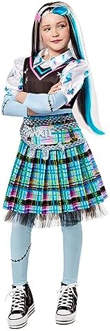 Rubies Frankie Stien Deluxe Kostüm für Mädchen, Kleid, Gamaschen, Gürtel und Clip, offizielles Monster High Kostüm für Karneval, Weihnachten, Geburtstag, Party und Halloween