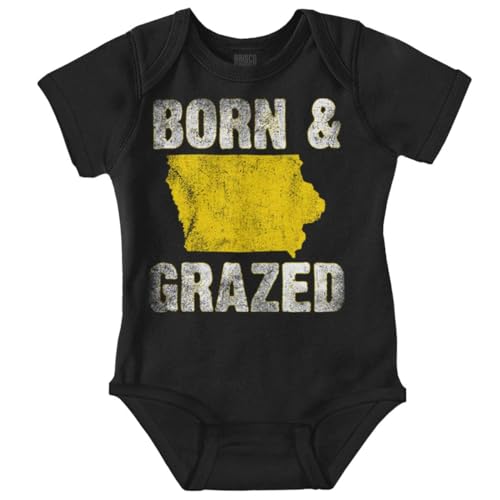 Iowa Born And Grazed IA Farmer Baby Romper Boys or Girls
