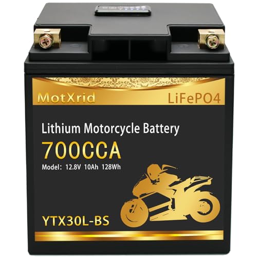 MotXrid YTX30L-BS Lithium Motorcycle Battery 12.8V 10AH