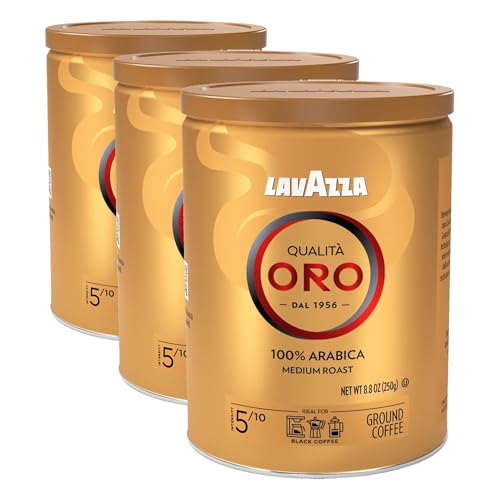 Image of Lavazza Qualita Oro Ground Coffee, Medium Roast, 100% Arabica, Tin, 8.82 Ounce (Pack of 12)