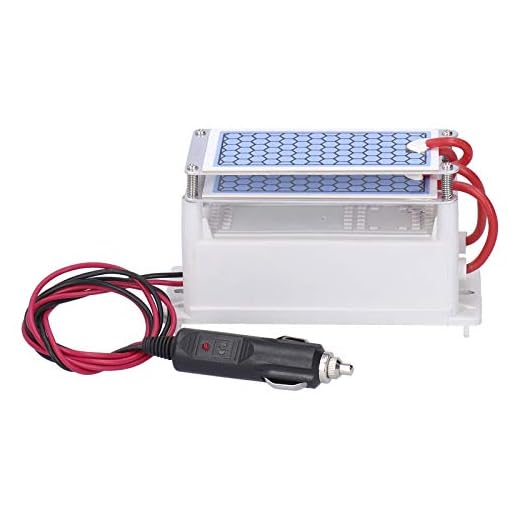 Ozongenerator, Aluminiumlegering Stötsäker Omgivande Luftkylning Bärbar Utrustning för Luktborttagning Av Små Bilar Luftrenare för Att Ta Bort Märklig Lukt, 10g DC 12V