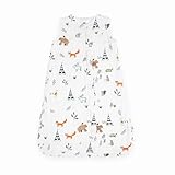 Little Unicorn 18-24 Month Premium Muslin Sleep Sack 1.1 TOG | Soft & Breathable Muslin Cotton for safer sleep | 2 way zipper (Forest Friends)