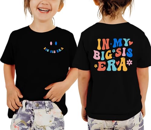 Image of Toddler Big Sister Shirts in My Big Sister Era Girl Graphic T-Shirt Casual Toddler Infant Girls Outfits