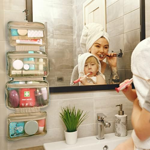 T-LUX Hanging Travel Toiletry Bag Plus Free Toothbrush, Travel Bag for Toiletries Full Size 4 Compartments, Cosmetic Travel Bag, Hanging Makeup Organizer for Bathroom, Hanging Toiletry Bag for Women (Rosy Dawn) 8 T-LUX Hanging Travel Toiletry Bag Plus Free Toothbrush, Travel Bag for Toiletries Full Size 4 Compartments, Cosmetic Travel Bag, Hanging Makeup Organizer for Bathroom, Hanging Toiletry Bag for Women (Rosy Dawn)