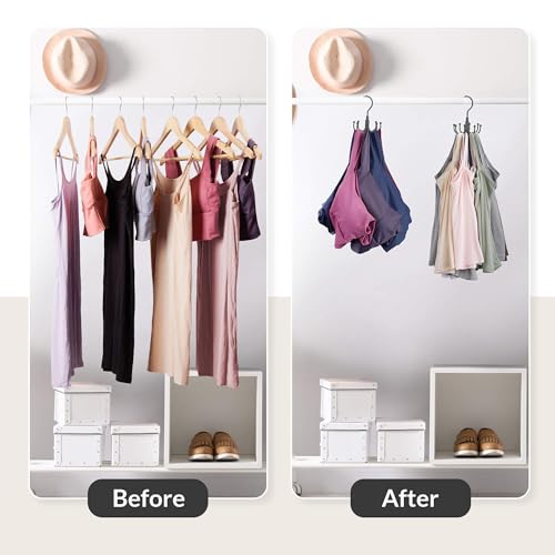 ZEDODIER Tank Top Hanger, Rotatable Bra Organzier for Closet, Max 24 Storage Capacity Sport Bra Holder, Metal Space Saving Closet Organizers and Storage - Image 3