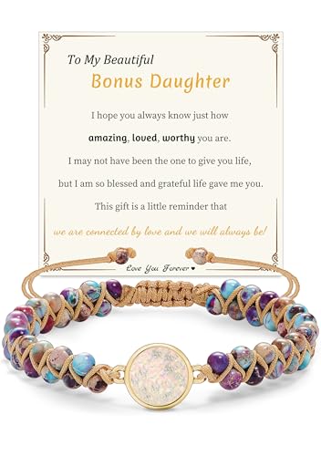 Image of Gifts for Daughter Granddaughter Christmas Gift To My Mom Grandma Wife Girlfriend Sister Jasper Heart Beaded Bracelets Birthday Valentines Mothers Day Stocking Stuffers for Teens Handmade Jewelry
