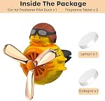 Voiture Air Refroidisseurs Cute Pilot Canard, Évent de voiture Air Freshener Rotating Propeller Automobile Air Diffuseur de voiture créatif d'éventail de sortie, Accessoires de voiture mignon, Décoration de parfum de voiture