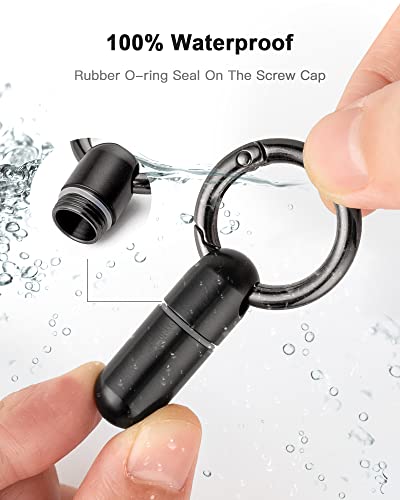 Image of TISUR Small Titanium Keychain Pill Holder, Pocket Pill Case for Travel | Waterproof Pill Fob,Portable Pill Box Container,Purse Pill Organizer Tube