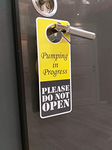 Do Not Disturb Sign - Pumping In Progress Do Not Open, Door Hanger 2 Pack, Double Sided, Ideal For Using In Any Places #TOP4