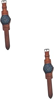 2Pcs Relógios Masculinos Relógios Masculinos Relógio De Couro Masculino Relógio De Couro Marrom Relógio Masculino Com Pulseira De Couro Preto Com Pulseira De Couro Relógio De