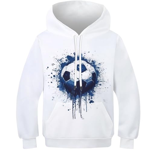 Sweat à capuche football enfant hoodie imprimé 3D manches longues 6-15 ans