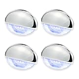 CLGMarine 4PCS Boat Interior Courtesy Lights,Step Lights Stair Lights Accent Utility Lighting Flush Mounted IP67 Waterproof Lamp For Yacht ，RV, Caravan,Pontoon,Fishing Boat,Sailboat DC12V (Blue)