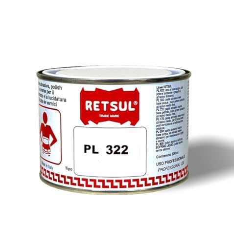 Polish - Pasta de lijado líquida de consistencia cremosa a base de disolvente, se puede utilizar a mano o con equipos, pasta de pulido final (200 cc, negro 322)