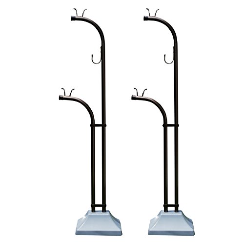 豊臣金属 物干し台アルミ物干しスタンドEB-F+プラスチックカバー付コンクリベース付き本体カラー:ブロンズ(キャップ:ブラウン)