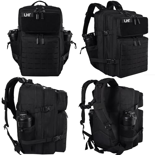 Image of LHI Tactical Military Backpack for Men 25L /45L Large Molle Army Assault Pack 3 Day Hiking Rucksack With Bottle Holder