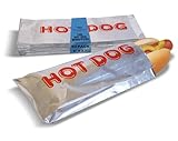 Better Kitchen Products Foil Hot Dog Wrappers, 9' x 3.7', Insulated Grease Resistant Hot Bag Sleeves, Disposable Foil Paper Hot Dog Bags (50 Pack)