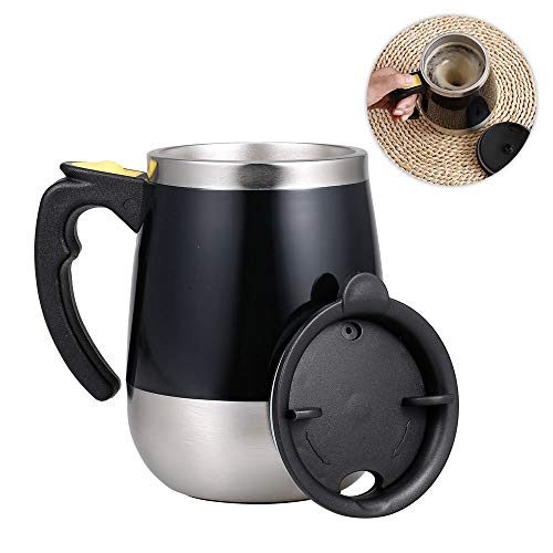 KKmoon Copo para caneca de café com agitação automática 400ml em aço inoxidável elétrico e automátic
