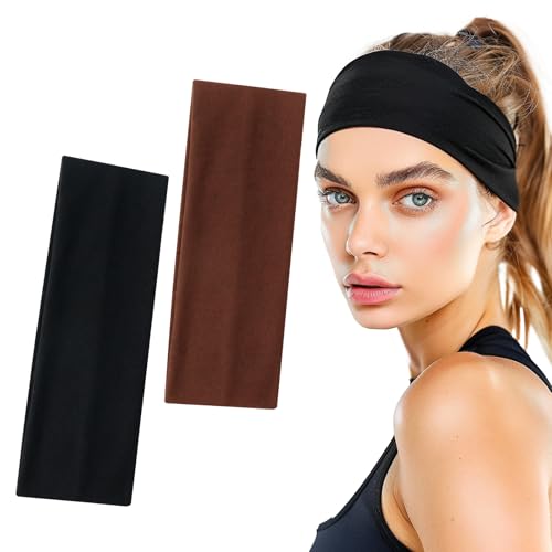 Sularpek 2 Piezas Cinta pelo Deporte, Headband, Cinta para el pelo Mujer, Diadema Running Mujer, Cinta Deportiva pelo, Unisex, Bandas para el Sudor para el Sudor para Yoga, Deportes, Gimnasio, Correr