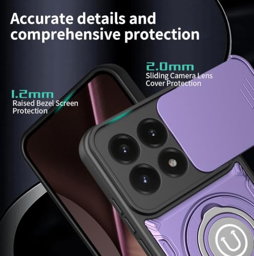 Coque Xiaomi 15T 5G blindée avec cache caméra coulissant et support rouge