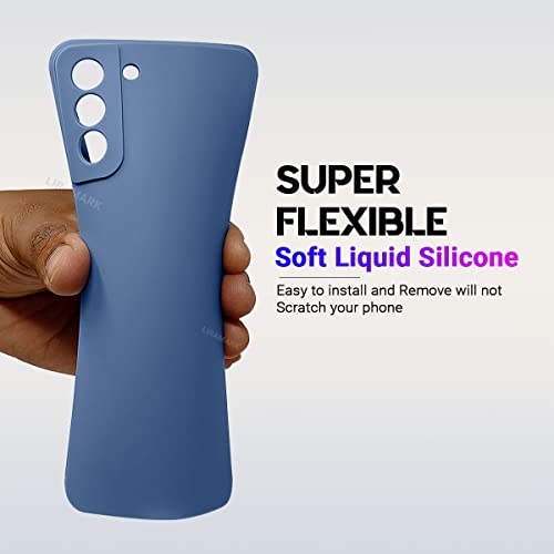 Image of LIRAMARK Silicone Soft Back Cover Case for Samsung Galaxy S22 5G (Silicone Blue)