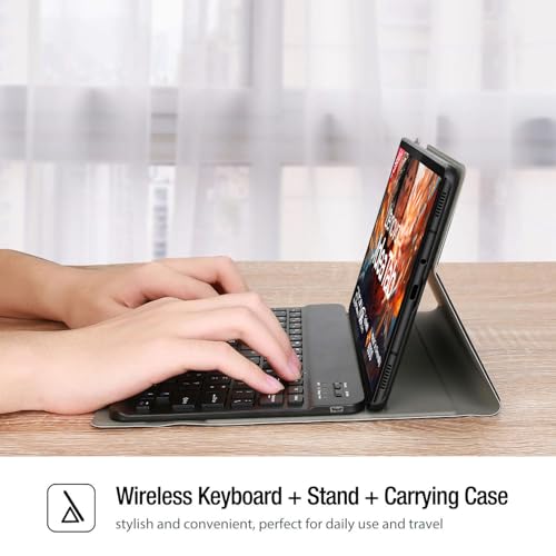 Image of HOM Tri-Fold Wireless Bluetooth Keyboard with Detachable Tablet Case Cover for Lenovo Idea Tab 11-inch 2025 Tablet - Black