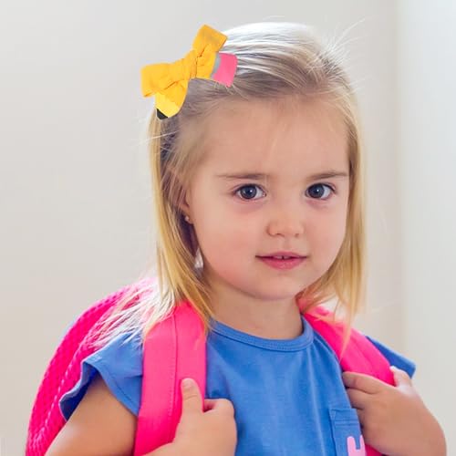 Back to School Hair Clips Pencil Hair Bows Ponytail Holder Yellow Bow Hair Clips for Baby Girls' First Day of School Kindergarten Students Snap Hairpin Handmade Cheer Gifts Decor 2pcs miniatura 3