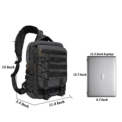NICGID Sling Bags Chest Shoulder Backpacks, 13.3'' Laptop Backpack Crossbody Messenger Bag Travel Outdoor Men Women by Nicgid - Used condition - Image 6