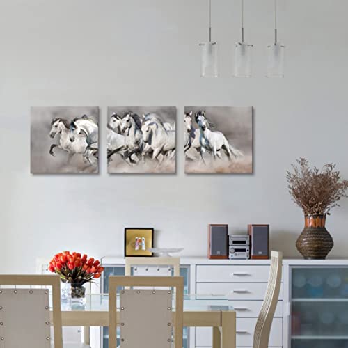 White Running Horse Painting On Canvas Modern Animal Wall Art Print Artwork For Home Office Decoration #TOP1
