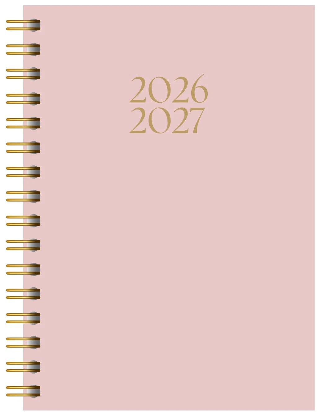 2026-2027 Academic Planner, A5 Size Weekly Pastel & Bright Diary Silver Foil Effect Hardcover Wirebound Diary Planner Organizer Diaries Mid Year Student teacher (Pink)
