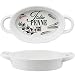 alles-meine.de GmbH 2 TLG. Set _ kleine Auflaufformen / Ofenformen - Italian Penne - Porzellan / Keramik - oval / rund - weiß - 15 cm - Gratinformen - Lasagneformen / Nudelgratin..