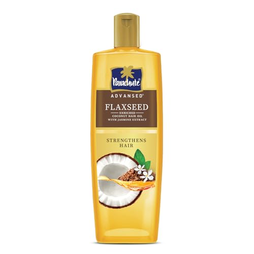 Parachute Advansed Flaxseed Enriched Coconut Hair Oil for Stronger, Smoother Hair | Up to 10x Less Breakage| 2x Softer Hair | Deep Nourishment with Jasmine Extract, 300ml Parachute Advansed Flaxseed Enriched Coconut Hair Oil for Stronger, Smoother Hair | Up to 10x Less Breakage| 2x Softer Hair | Deep Nourishment with Jasmine Extract, 300ml
