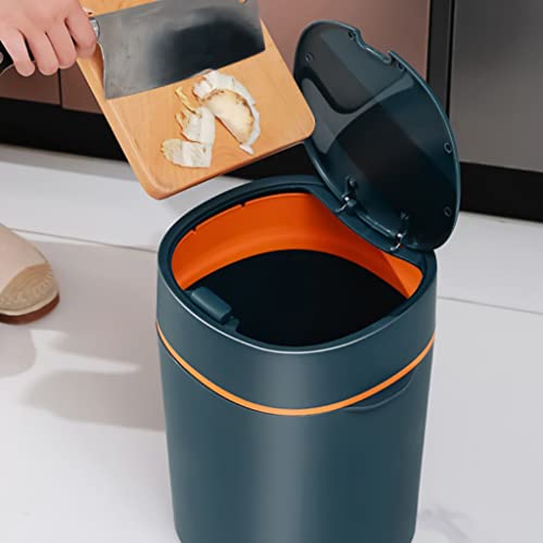 Bote de basura de lujo creativo con tapa pulsable para espacios interiores 6