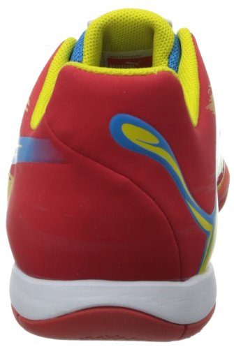 PUMA PUMA Men's Trovan Lite Soccer Shoe,High Risk Red/Blue Aster/Vibrant Yellow/White,4 M US