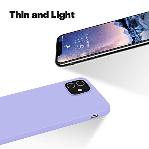 Otofly Compatible With Iphone 12 Case And Iphone 12 Pro Case 6.1 Inch(2020),[Silky And Soft Touch Series] Premium Soft Liquid Silicone Rubber Full-Body Protective Bumper Case (Light Purple) #TOP3