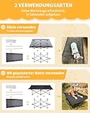KingCamp Erhöhtes Hundebett Hundeliege Outdoor Haustierbett Haustierliege Atmungsaktivem Mesh & Wildledermatte & Rutschfesten Füßen für Reisen Garten Outdoor Indoor, Schwarz 121 × 68 × 30 cm