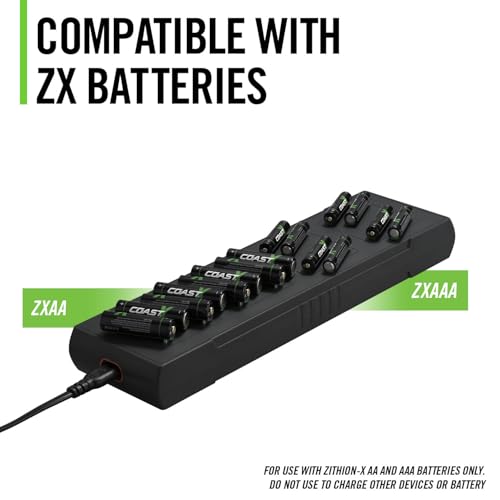 COAST ZXCS16 16-Prong USB-C Port Charger for Coast Zithion-X AA & AAA Rechargeable Batteries, Wall-Mountable, 8 AA Batteries Included by Coast - Image 2