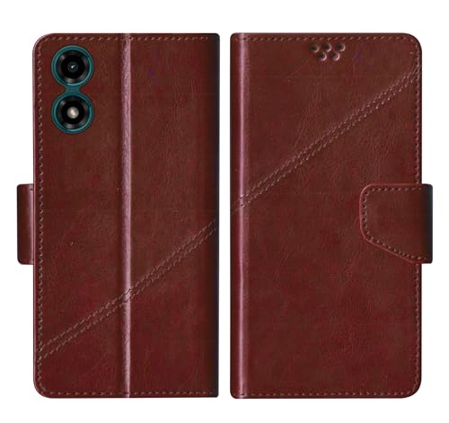 SBMS Flip Cover for Motorola Moto G04 / Motorola G04s Back Cover Case with Magnatic Closure | Inbuilt Stand | Card & Money Pocket (Coffe Brown)