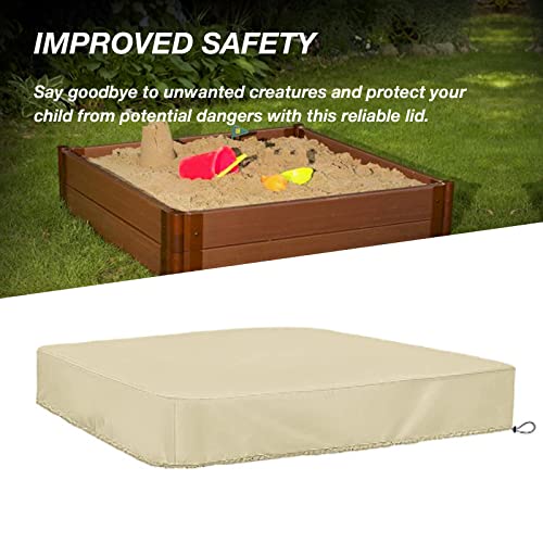 Hoypeyfiy Sandbox Sandpit Cover, Kids Sandbox Cover For Sand And Toys Protection, Square Sandbox Protective Cover With Drawstring (47 * 47 Inches,59 * 59 Inches) (Medium（59 * 59Inches）) #TOP2