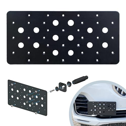 Front Bumper Tow Hook License Plate Mount Bracket for BMW X7 2019-2025, Plate Holder Set w Unique Screw Bolts & Black Screw Caps, License Tag Mounting Kit, Premium Car Accessories by TN TrunkNets Inc - Used condition - US$46.98