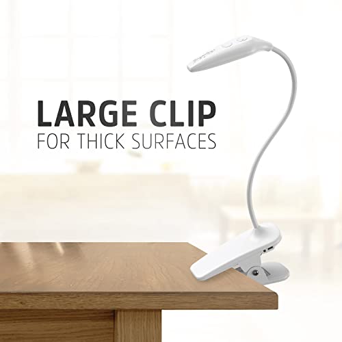 Energizer Rechargeable Led Book Light, Clip On Reading Light With Adjustable Light Modes, Usb Charging Cable Included, Pack Of 1, White #TOP2