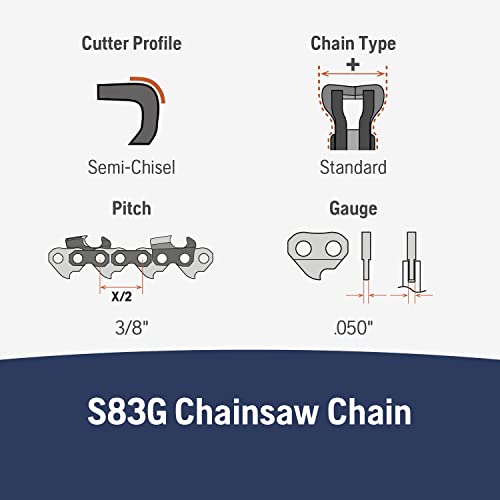 Husqvarna S83G-20 X-Cut 20" Chainsaw Chain, Grey #TOP1