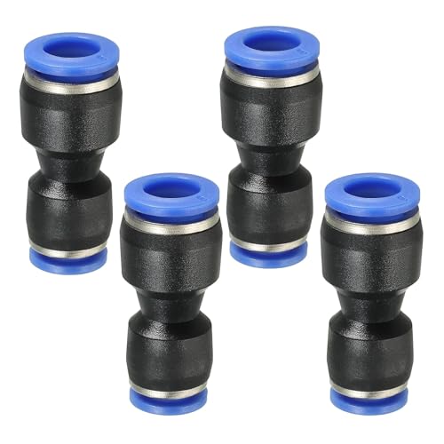 Image of 4 Pcs Push Fit Connect Pneumatic Quick Fittings,6mm to 8mm Pneumatic Straight Push Connectors,Durable Plastic 2-Way Air Line Hose Pipe Fitting,Suitable for Air Hose and Water Hoses