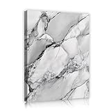 グレーホワイトタイルスタイルキャンバスウォールアートリビングルーム装飾大理石テクスチャ壁写真ストレッチアートワークホームキッチン壁装飾55x70cmインナーフレーム
