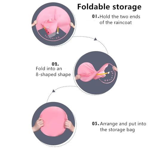 Kids Raincoat Cape, Waterproof UFO Rain Poncho with Brim, Cute Duck, Frog, Unicorn, for Height 60-150cm4