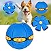 Hund und günstig Kaufen-Adiwo Hundespielzeug Ball, Leuchten Fliegend Untertasse Ball Spielzeug für Hunde Hundespielzeug Ball Fliegender Ball Interaktives Fliegend Untertassen Ball Geeignet für Drinnen und Draußen Blau