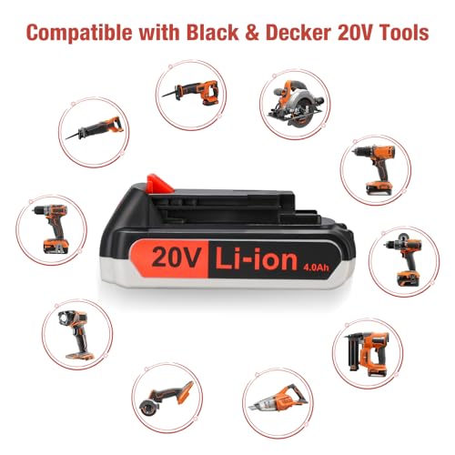 Firstpower 2 Pack 20V 4.0Ah Lithium-Ion Replacement Battery For Black And Decker 20 Volt Max Replacement Battery Compatible With Lbxr20 Lb20 Lbx20 Lbx4020 Lb2X4020-Ope Cordless Power Tools thumb #4