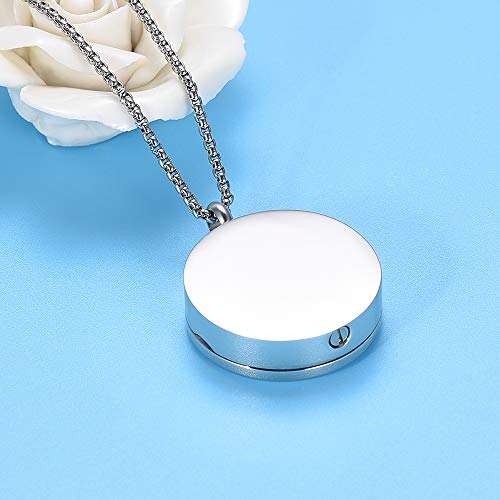 Oinsi Glass Cremation Urn Necklace For Ashes Stainless Steel Floating Locket Charm Memory Locket Jewelry To Hold Loved One/Pet's Photo (Glass Design) #TOP4