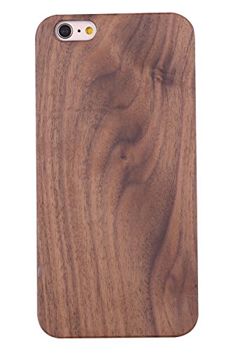 Wood Case Compatible with iPhone Se 2020 iPhone 7 iPhone 8 iPhone 6 Wood Case Real Natural Bamboo Walnut Wooden Cover Minimalistic Shockproof Protective Case(Walnut)