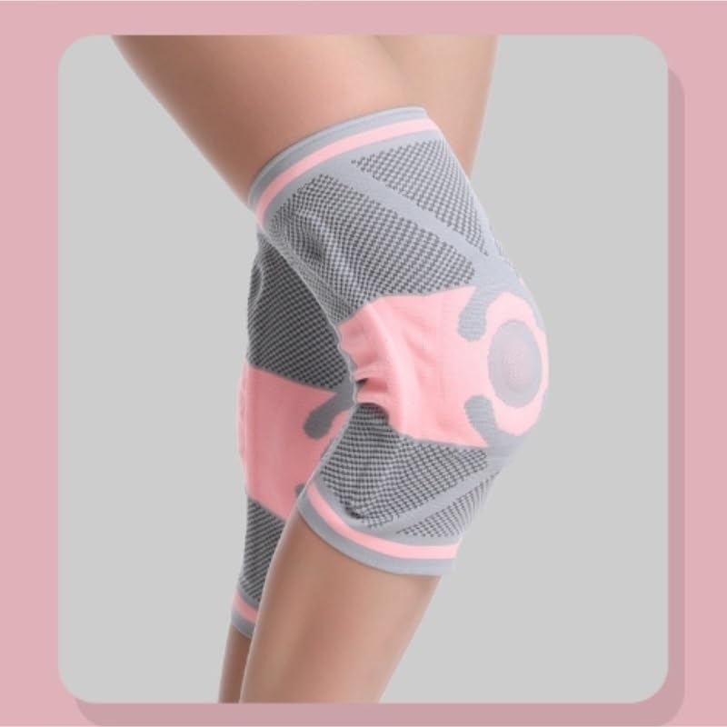 Exercise, Protection Spring Strip Support Silicone Anti-Collision Sports Knee Pads with Breathable Pressure Protection for Fitness, Cycling, Running, Playing Football